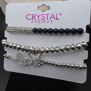 Black and Silver Bracelet Set (1608)
